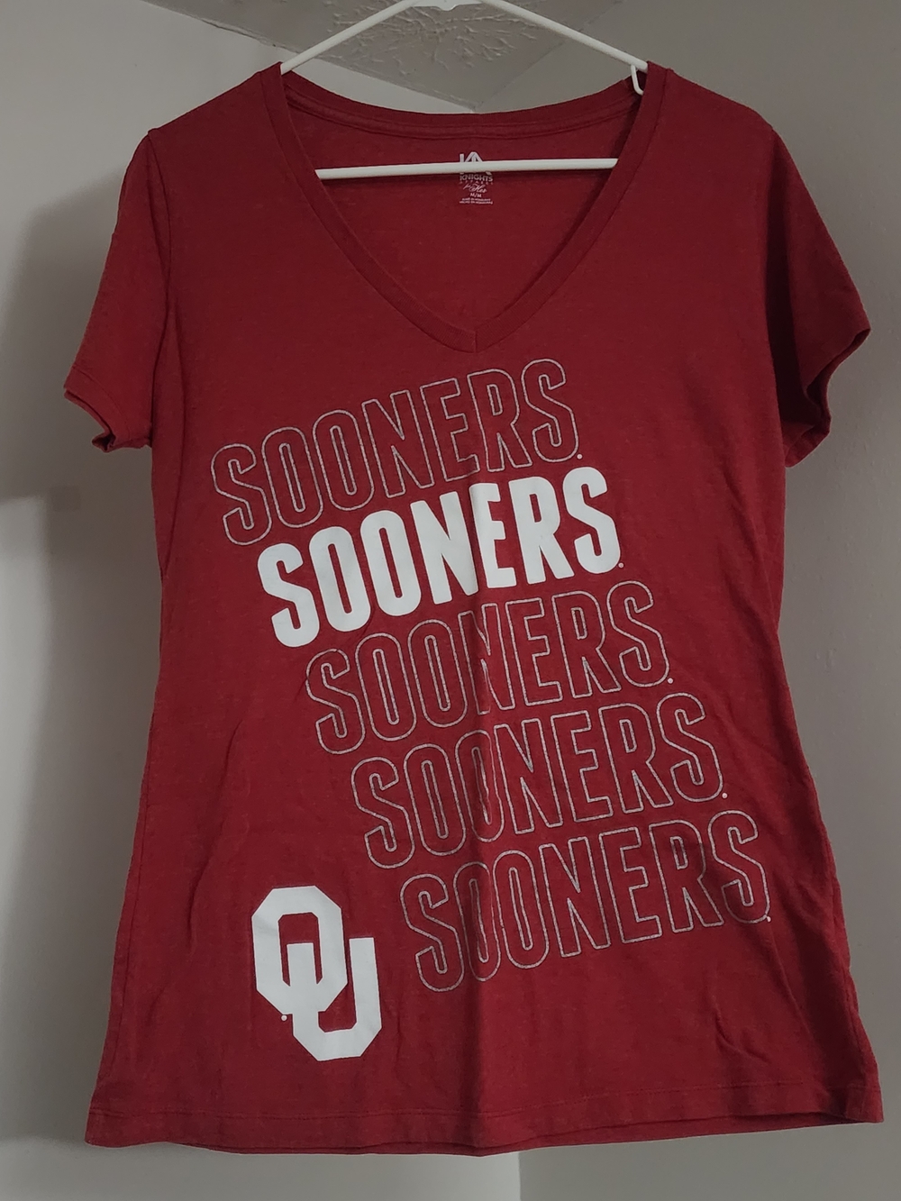 Knights Apparel Women's Heathered Red Crew Logo Tee